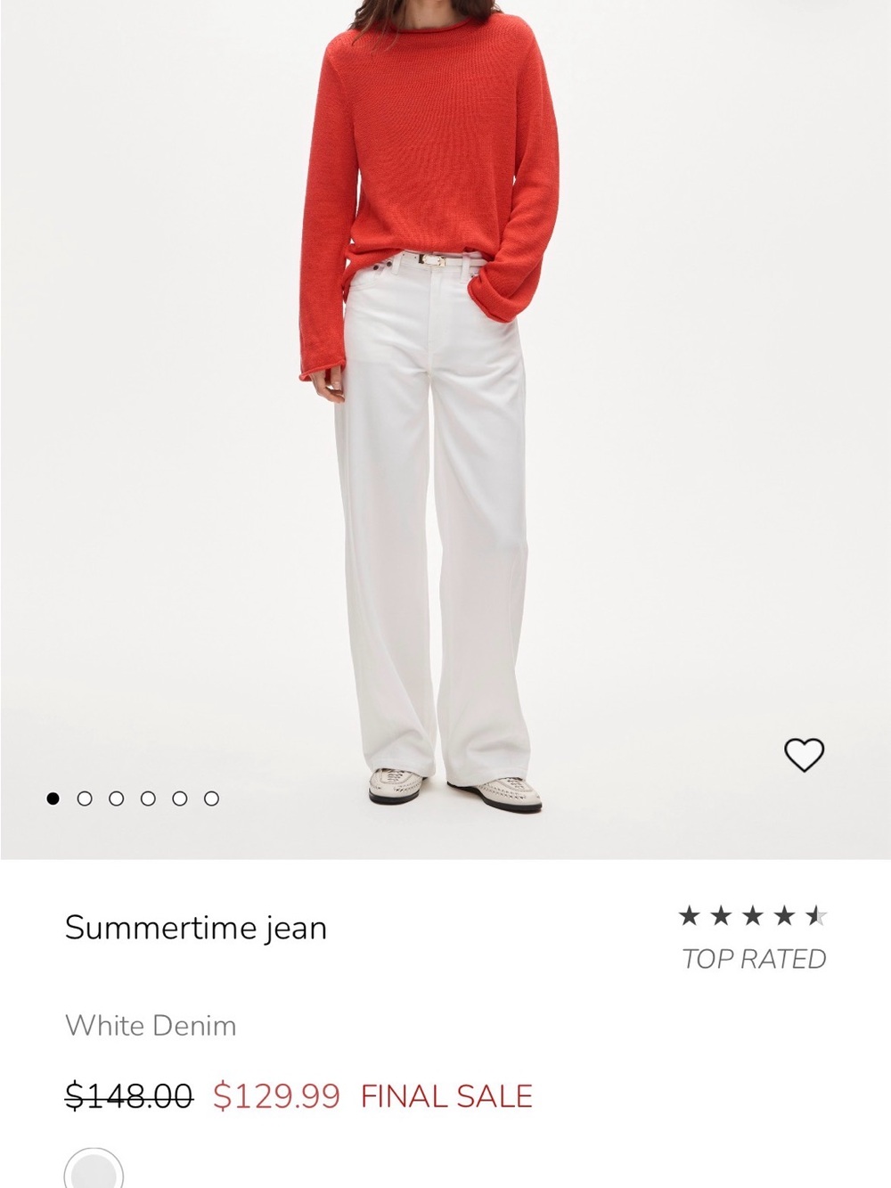 J. Crew White Wide-Leg Jeans